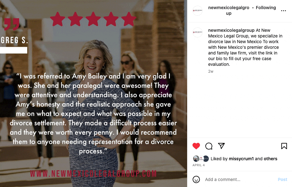 new-mexico-legal-group-client-review-testimonial-example-law-firm-marketing-content-idea