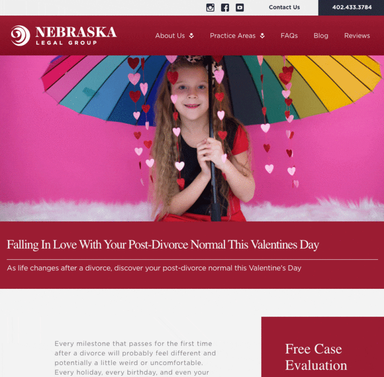 Nebraska Legal Group Divorce Blog Website Example